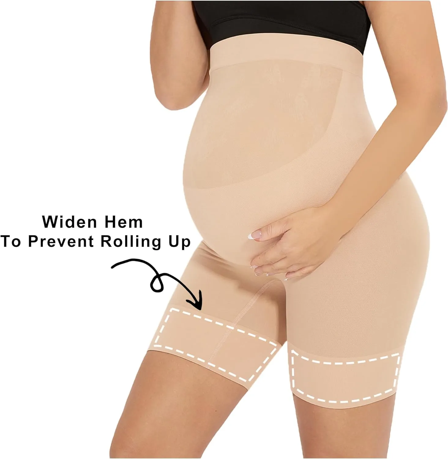 Narcissus Bump Proud Seamless Maternity Shapewear, Mid-Thigh Underwear - Maternity Dress for Baby Shower