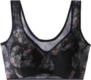 New Elle - Bloom Ice Silk Lace Cooling Comfort Bra 2024, Seamless Wireless Push up Bras for Women Everyday Underwear