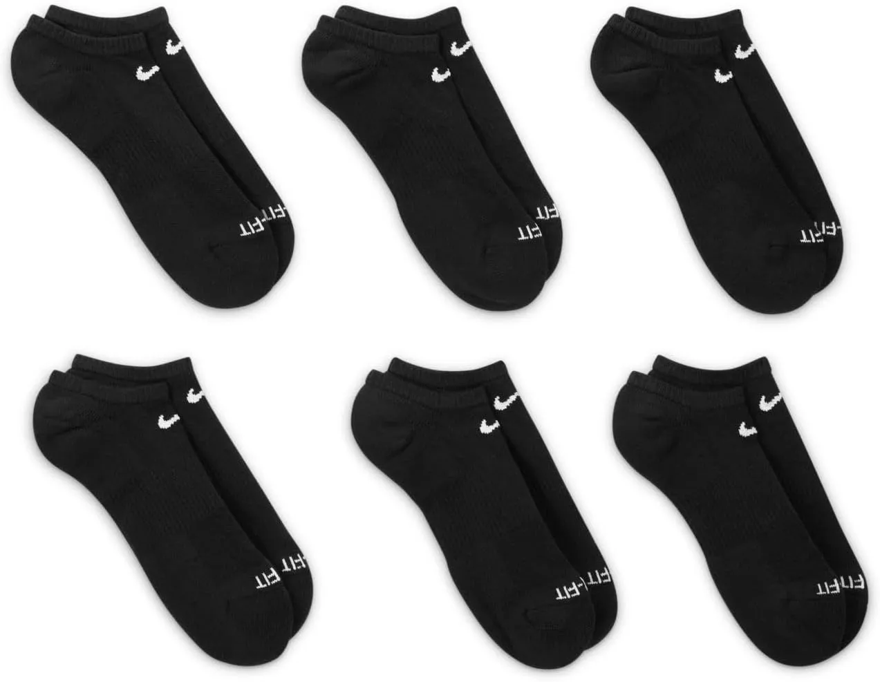 Nike Everyday Plus Cushion No Show Socks 6-Pair Pack