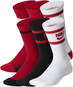Nike Kid's Everyday Cushioned Crew Socks (6 Pairs), Multi-Color, Medium