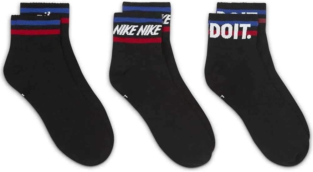 Nike Men`s Everyday Essential Cushioned Ankle Socks 3 Pack
