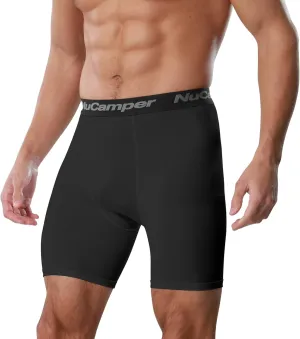 NuCamper Men’s Compression Shorts Spandex Athletic Underwear Performance Gym Boxer Briefs Cool Dry Active Baselayer