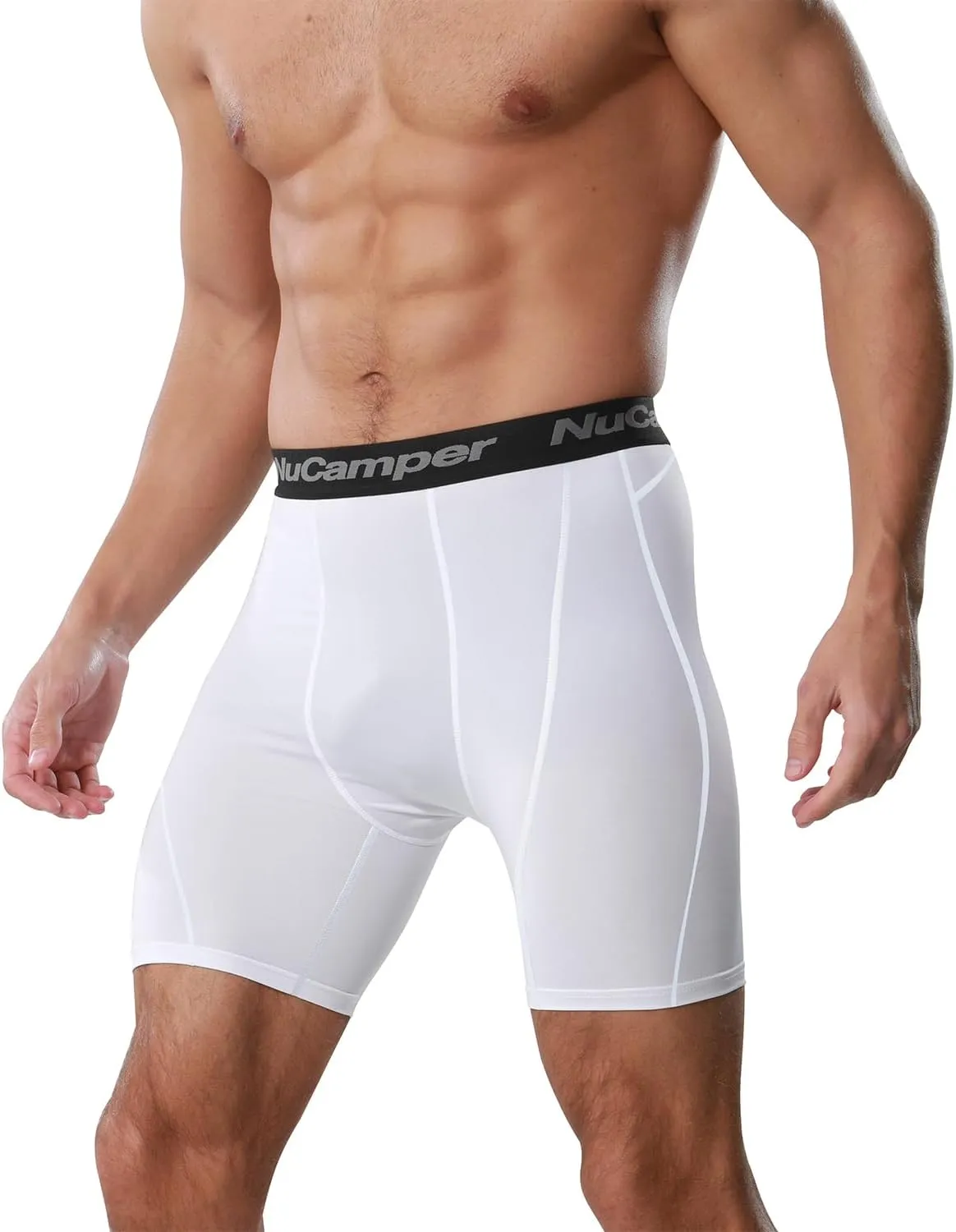 NuCamper Men's Compression Shorts Spandex Gym Baselayer Underwear Performance Workout Boxer Briefs Cool Dry Active Supporter
