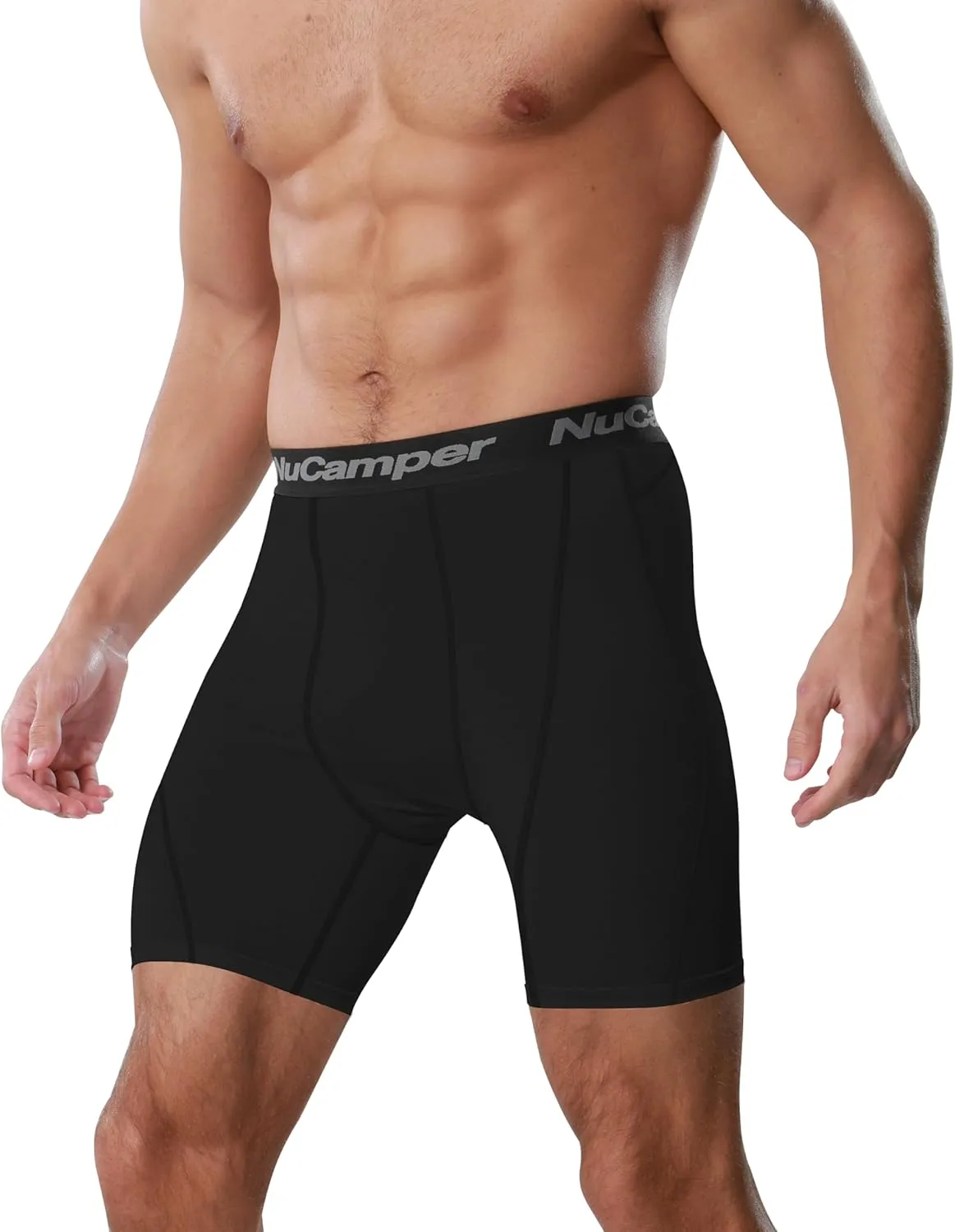 NuCamper Men's Compression Shorts Spandex Gym Baselayer Underwear Performance Workout Boxer Briefs Cool Dry Active Supporter