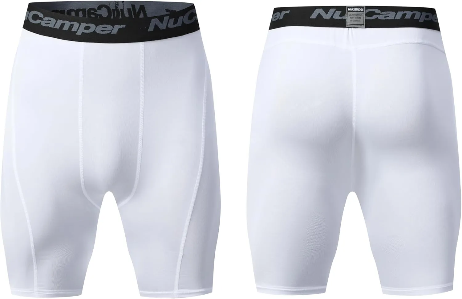 NuCamper Men's Compression Shorts Spandex Gym Baselayer Underwear Performance Workout Boxer Briefs Cool Dry Active Supporter