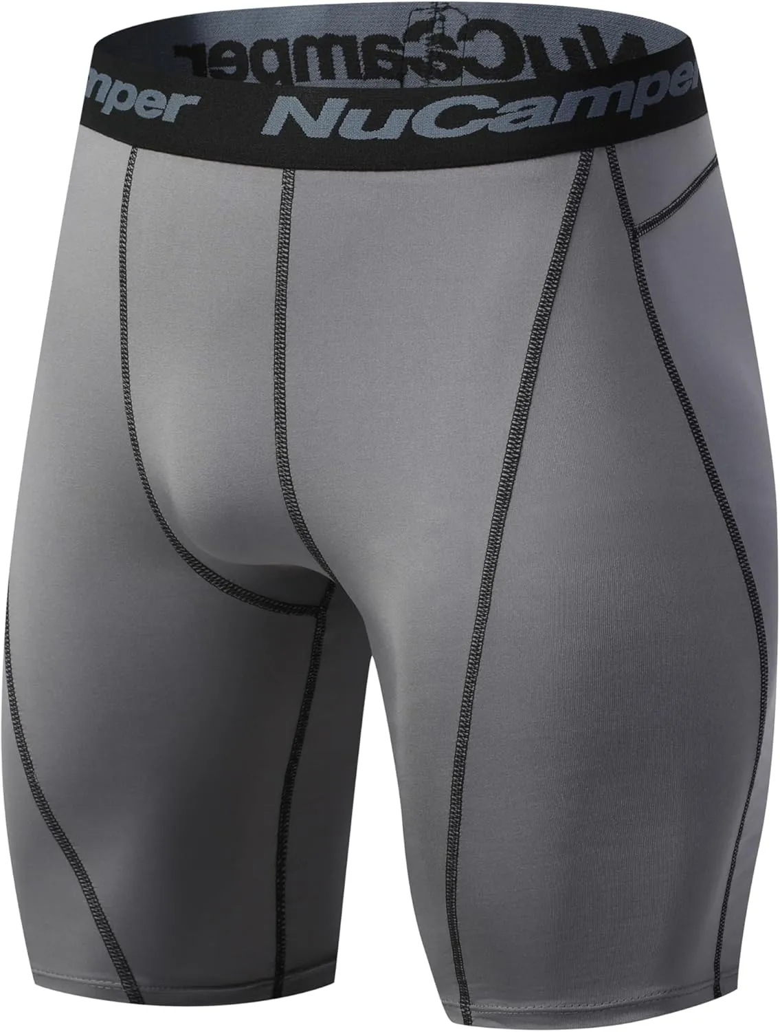 NuCamper Men's Compression Shorts Spandex Gym Baselayer Underwear Performance Workout Boxer Briefs Cool Dry Active Supporter