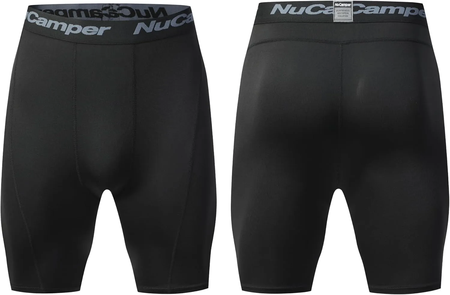 NuCamper Men's Compression Shorts Spandex Gym Baselayer Underwear Performance Workout Boxer Briefs Cool Dry Active Supporter