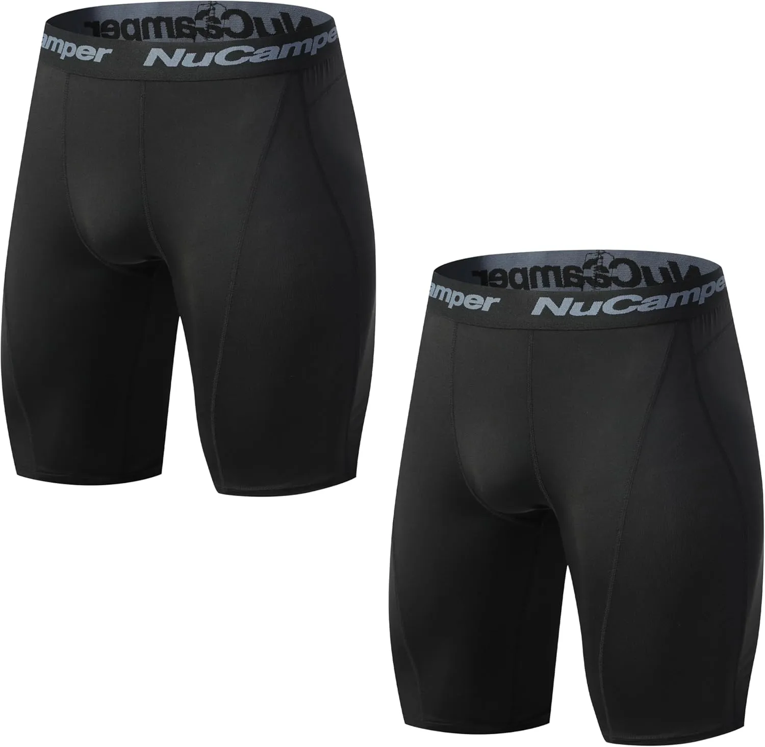 NuCamper Men's Compression Shorts Spandex Gym Baselayer Underwear Performance Workout Boxer Briefs Cool Dry Active Supporter