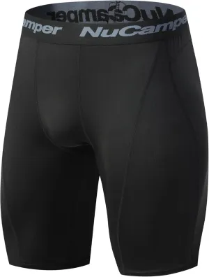 NuCamper Men's Compression Shorts Spandex Gym Baselayer Underwear Performance Workout Boxer Briefs Cool Dry Active Supporter