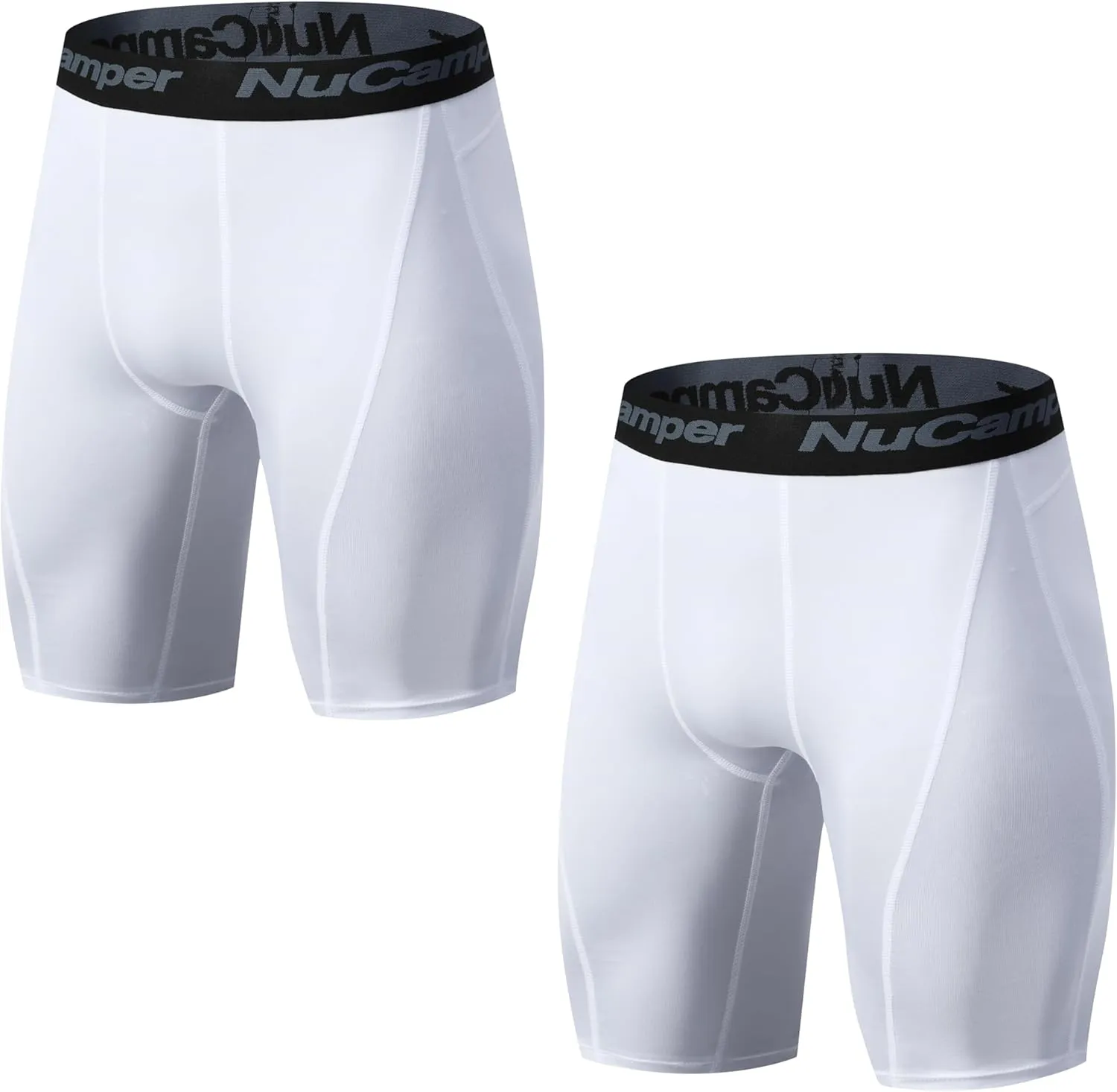 NuCamper Men's Compression Shorts Spandex Gym Baselayer Underwear Performance Workout Boxer Briefs Cool Dry Active Supporter