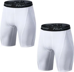 NuCamper Men's Compression Shorts Spandex Gym Baselayer Underwear Performance Workout Boxer Briefs Cool Dry Active Supporter