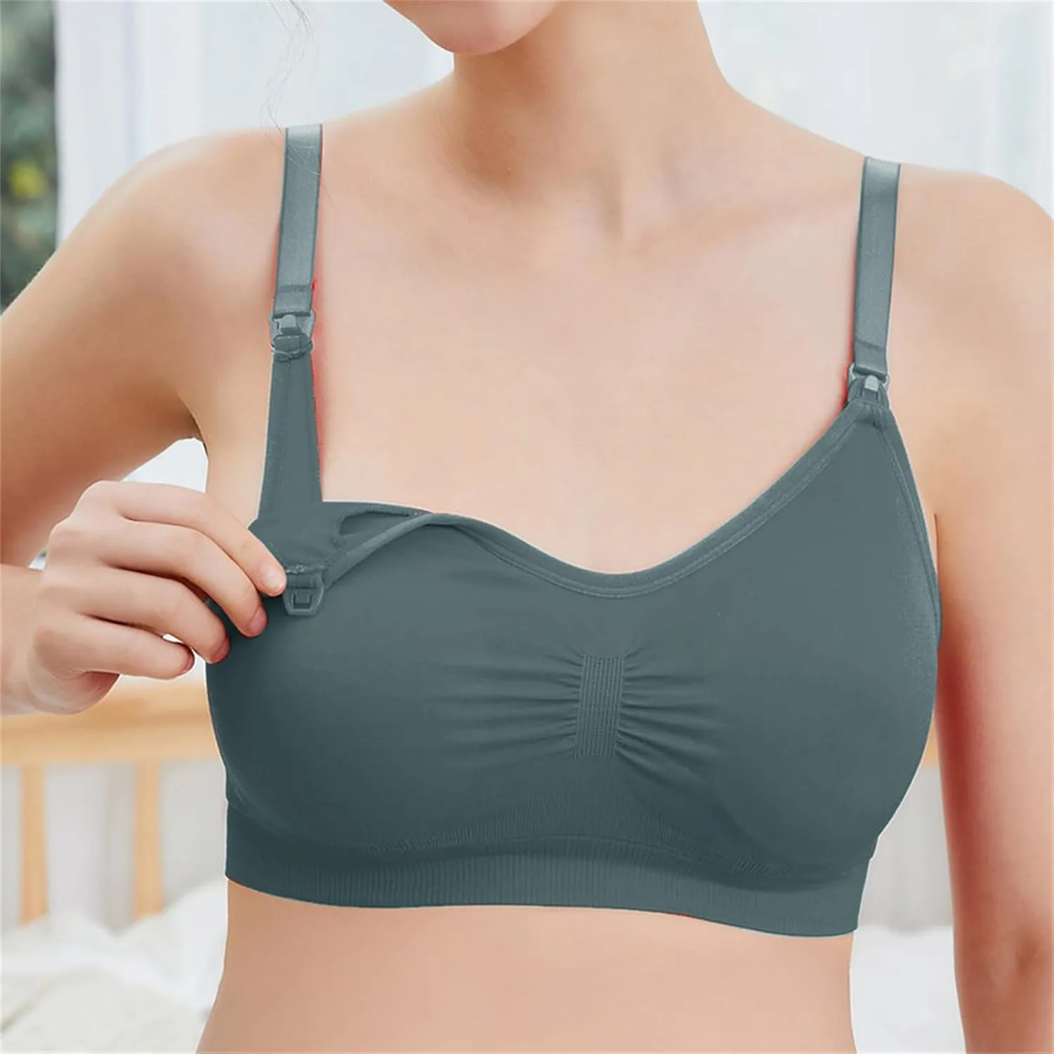 Nursing Bras for Breastfeeding Plus Size Postpartum Adjustment Gather Underwear Seamless Wireless Maternity Brassiere