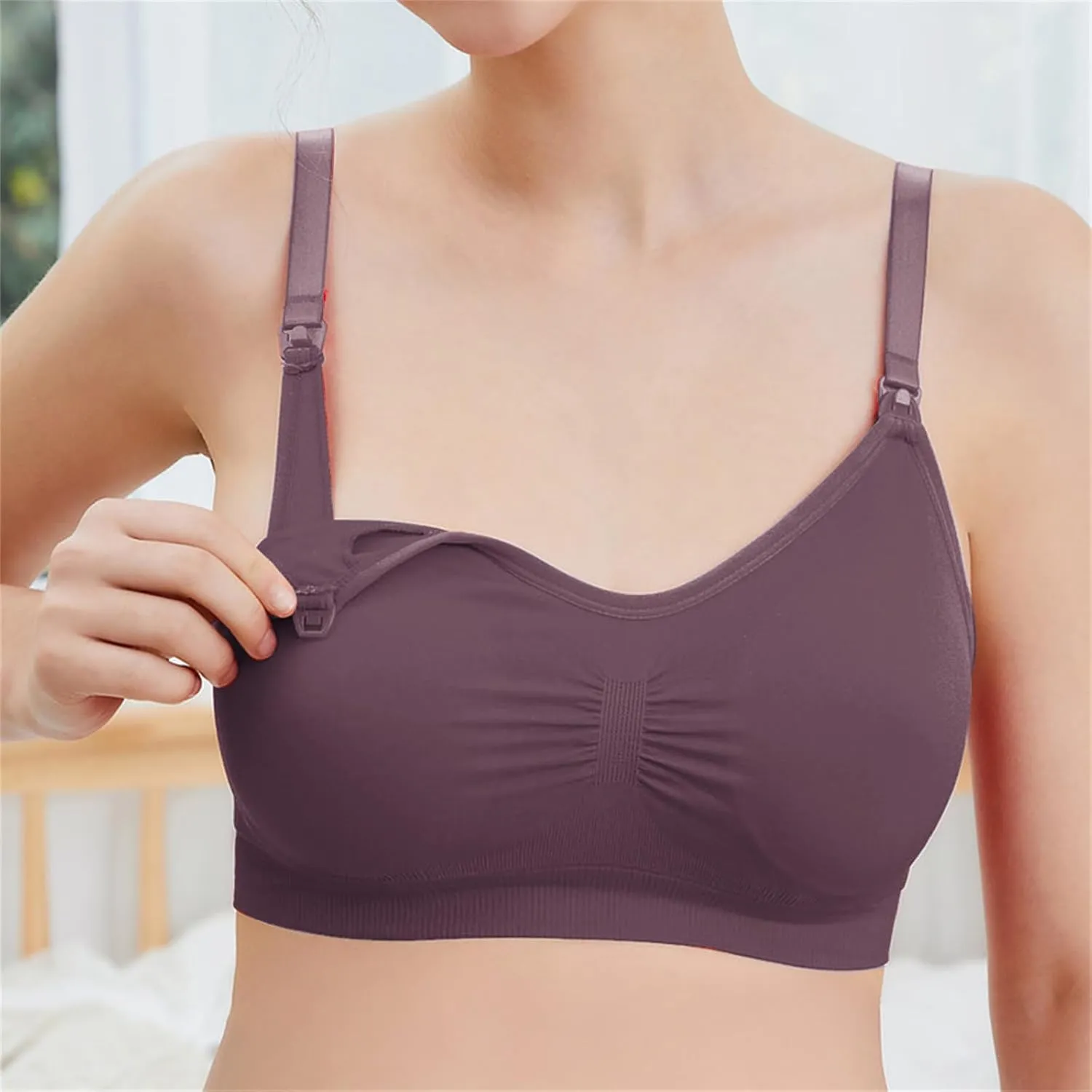 Nursing Bras for Breastfeeding Plus Size Postpartum Adjustment Gather Underwear Seamless Wireless Maternity Brassiere