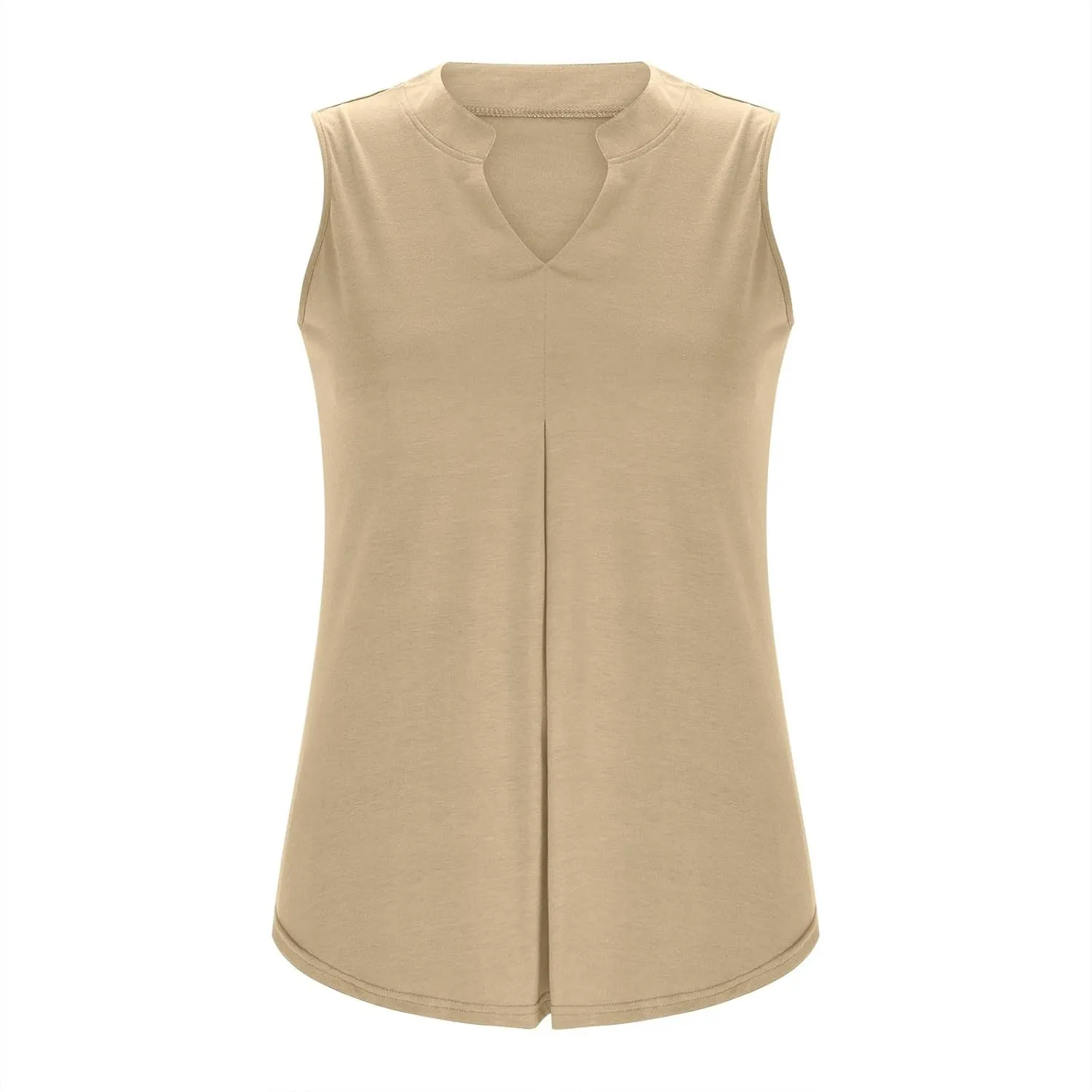 Oplxuo Women V Neck Pleated Tank Tops Trendy Dressy Sleeveless Shirts Casual Cute Blouses Solid Summer Tanks