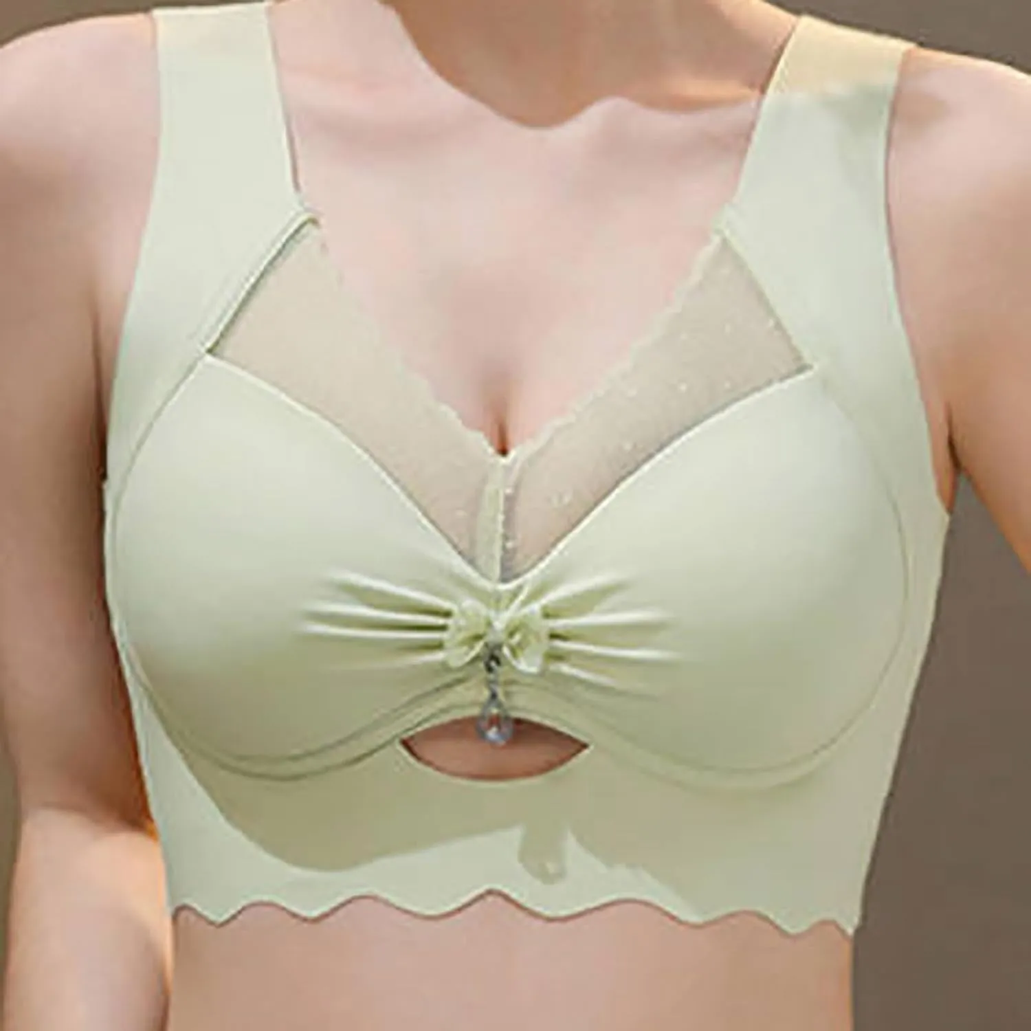 Oversize Seamless Bras for Women Sexy Push Up Front Pleated No Underwire Underwear Sexy Lace Breathable Bralettes