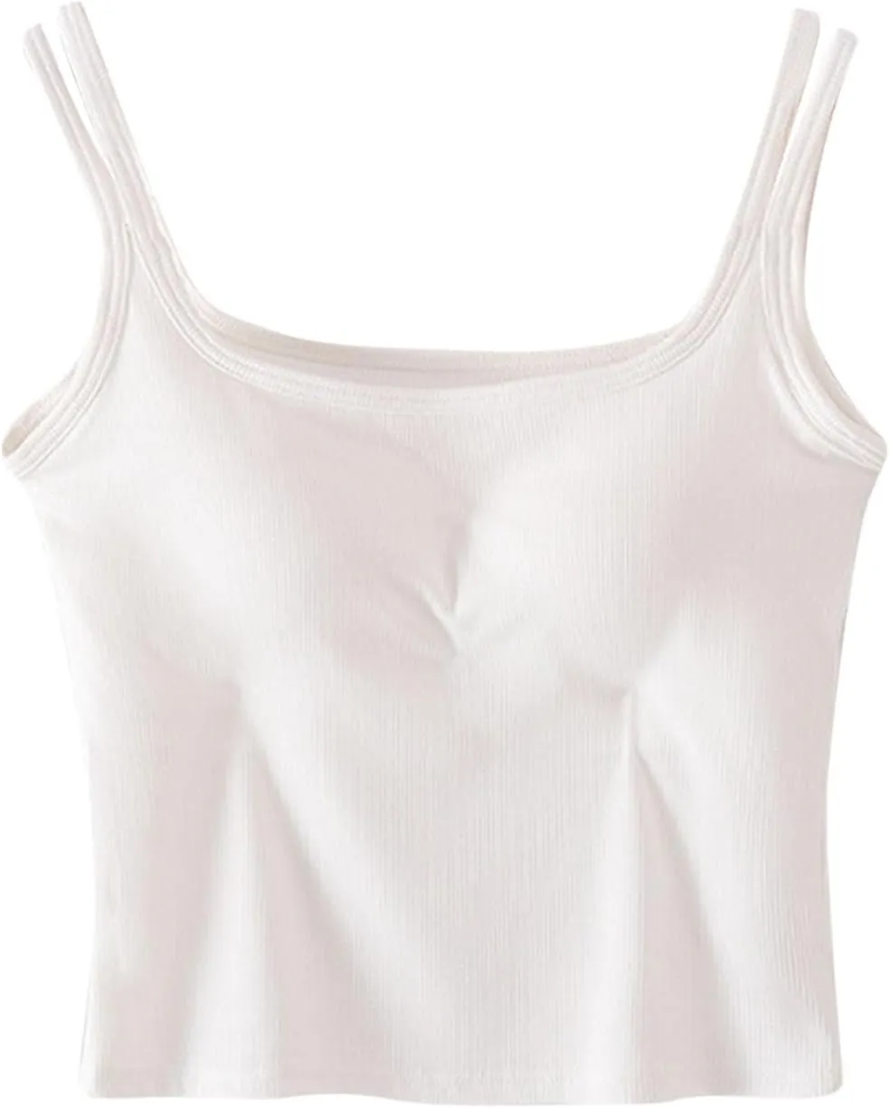 Padded Tank Tops for Women Pure Classic Fit Smooth Soft High Stretch Basic Tanks Casual Trendy Undershirts