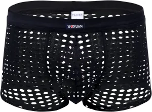 Panegy Men's Muscle Shorts Fishnet Openwork Boxer Shorts Workout Running Gym Mesh Hot Shorts Swim Trunks