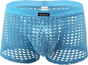 Panegy Men's Muscle Shorts Fishnet Openwork Boxer Shorts Workout Running Gym Mesh Hot Shorts Swim Trunks