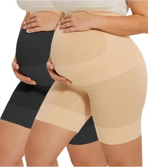 Peauty Seamless Maternity Shapewear & Underwear 2-in-1, Non-Roll Edge Pregnancy Shorts Essentials Maternity Dress(S-3XL)