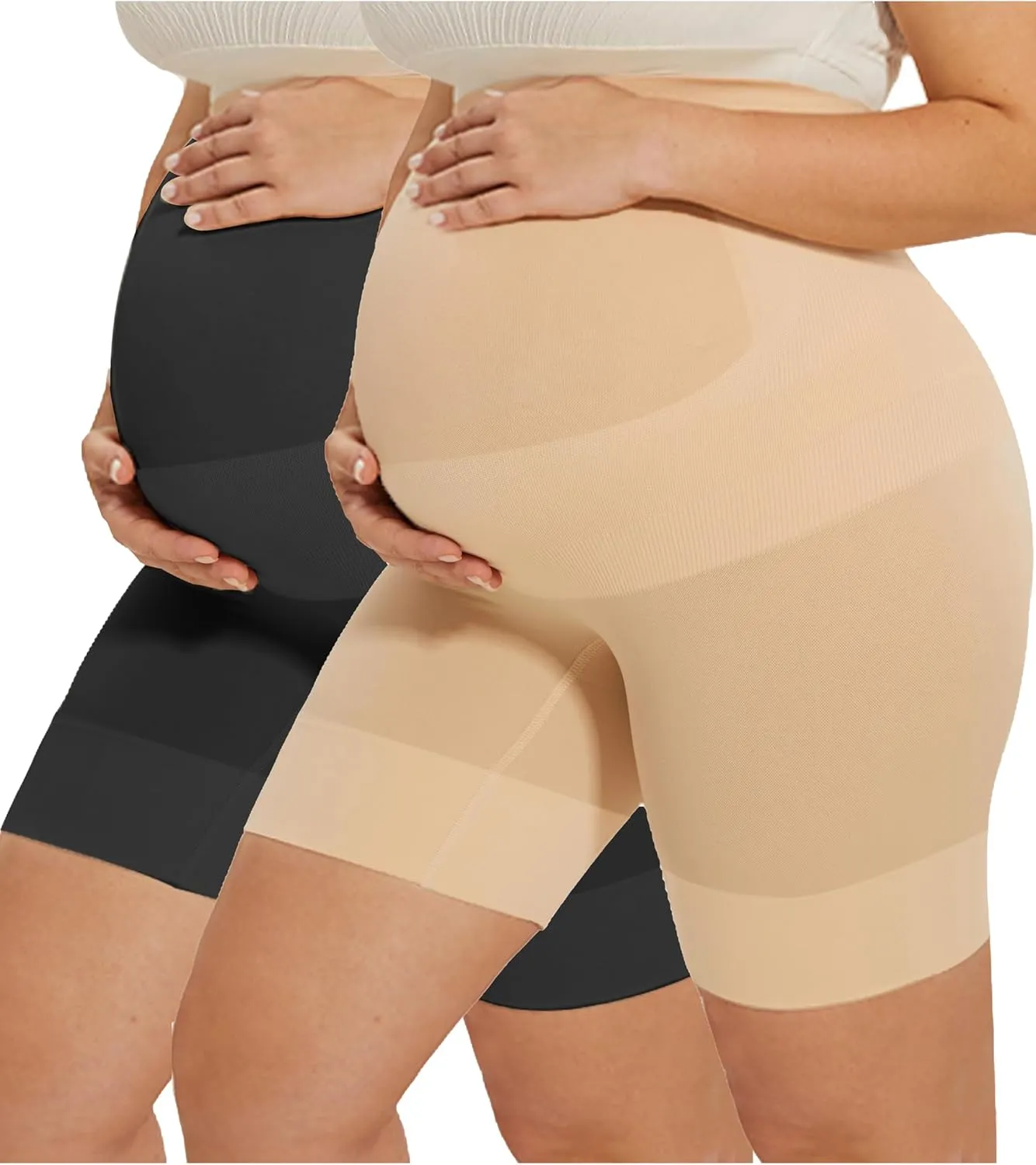 Peauty Seamless Maternity Shapewear & Underwear 2-in-1, Non-Roll Edge Pregnancy Shorts Essentials Maternity Dress(S-3XL)