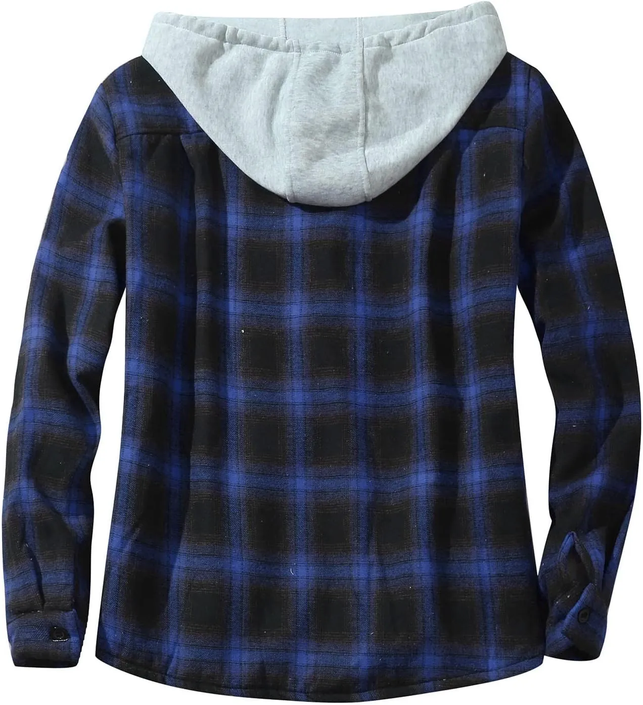 Plaid Hoodies Jackets for Men Relaxed Fit Zip Up Long Sleeve Fleece Lined Casual Plaid Jacket Color Block Patchwork