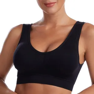 Plunge Unlined Seamless Bra Yoga Bra -Binding Underwear Everyday Basic Sleeping Bras Sport Bras for Women Lounge