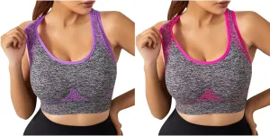 Plunge Unlined Seamless Bra Yoga Bra -Binding Underwear Everyday Basic Sleeping Bras Sport Bras for Women Lounge