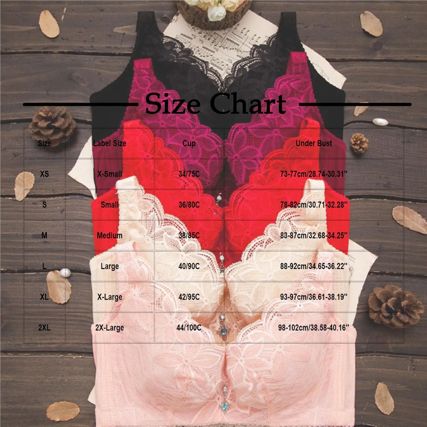Plus Size Lace Bra for Women Full-Coverage Pullover Stretch No Underwire Underwear Solid Color Sexy Push Up Bralette