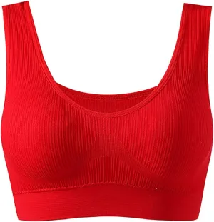 Plus Size Sports Tanks Bras Women's Seamless Push Up Brasieres U-Shaped Back Support Bra Workout Fitness Crop Tank Tops