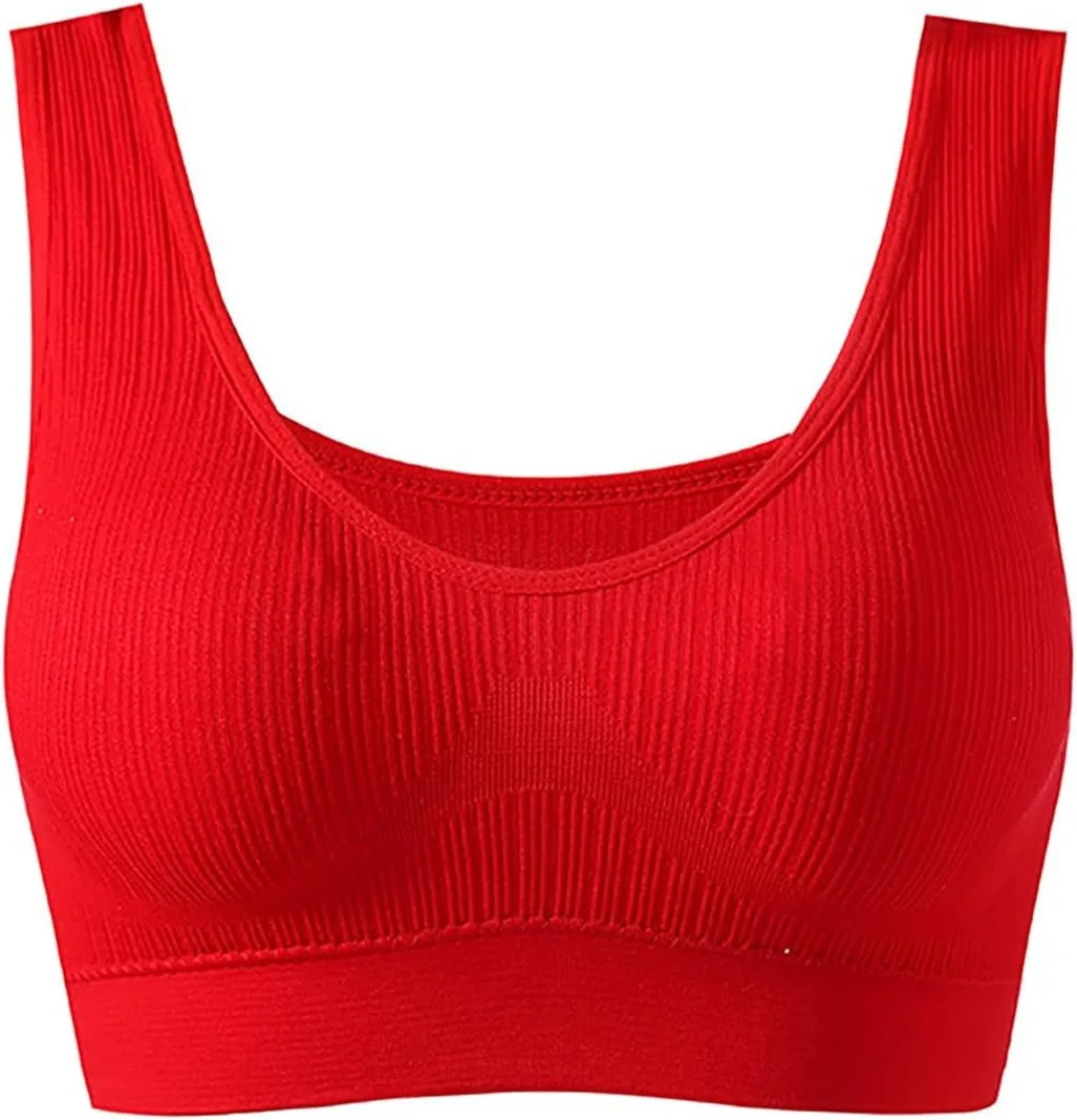 Plus Size Sports Tanks Bras Women's Seamless Push Up Brasieres U-Shaped Back Support Bra Workout Fitness Crop Tank Tops