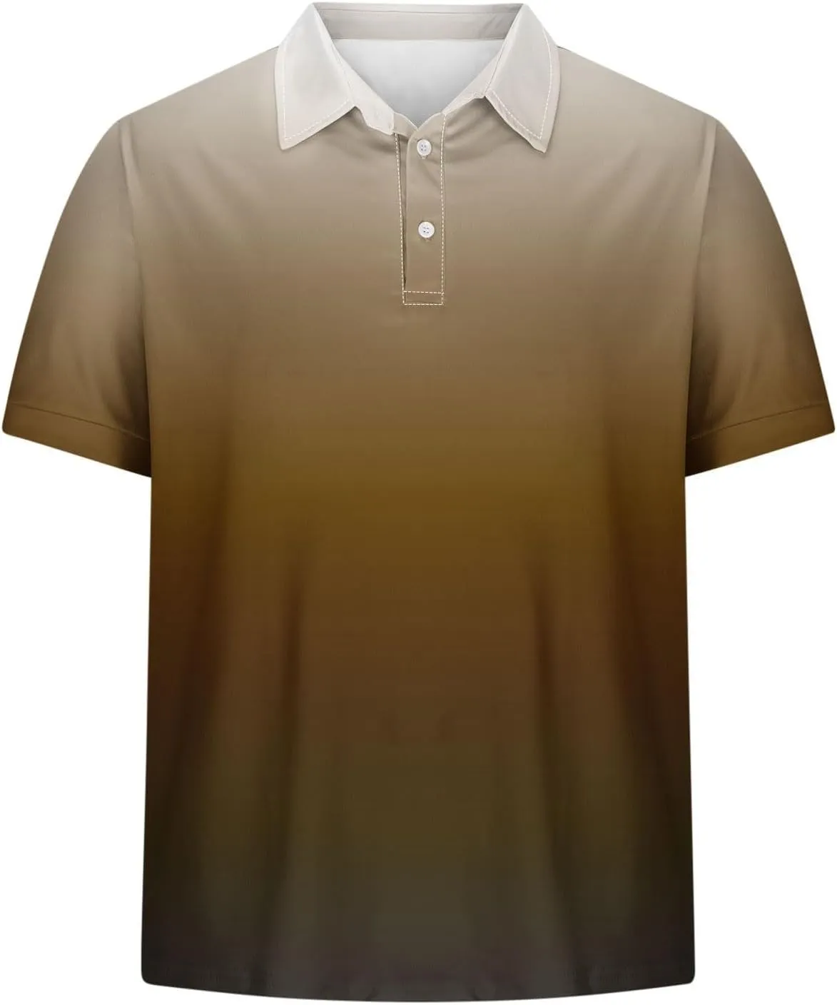 Polo Shirts for Men Short Sleeve Button Down Collar Gradient Tee Dressy Casual Business Work Tshirt Summer Golf Tops