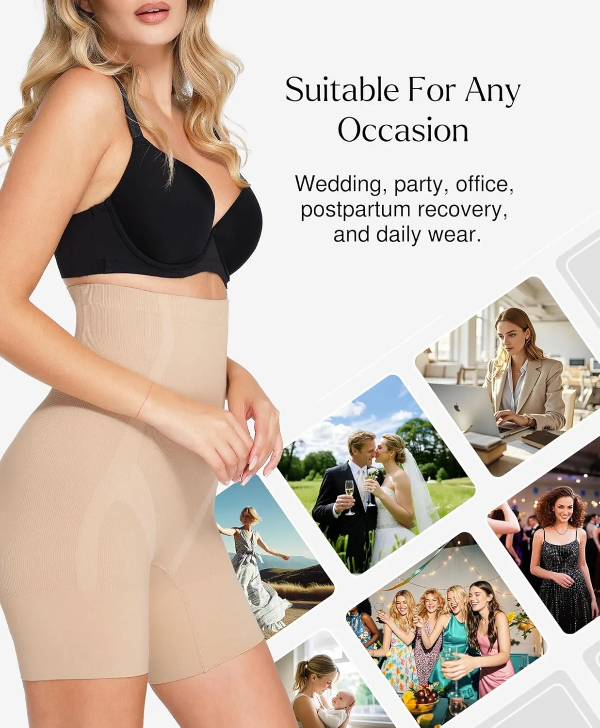 Popilush Shapewear Shorts Tummy Control High Waisted Body Shaper Seamless Underwear for Women Butt Lifting