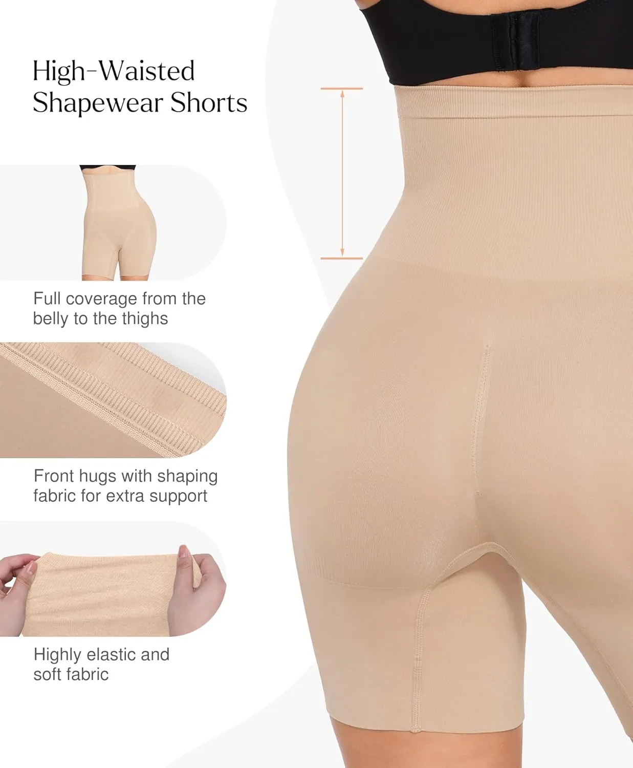 Popilush Shapewear Shorts Tummy Control High Waisted Body Shaper Seamless Underwear for Women Butt Lifting