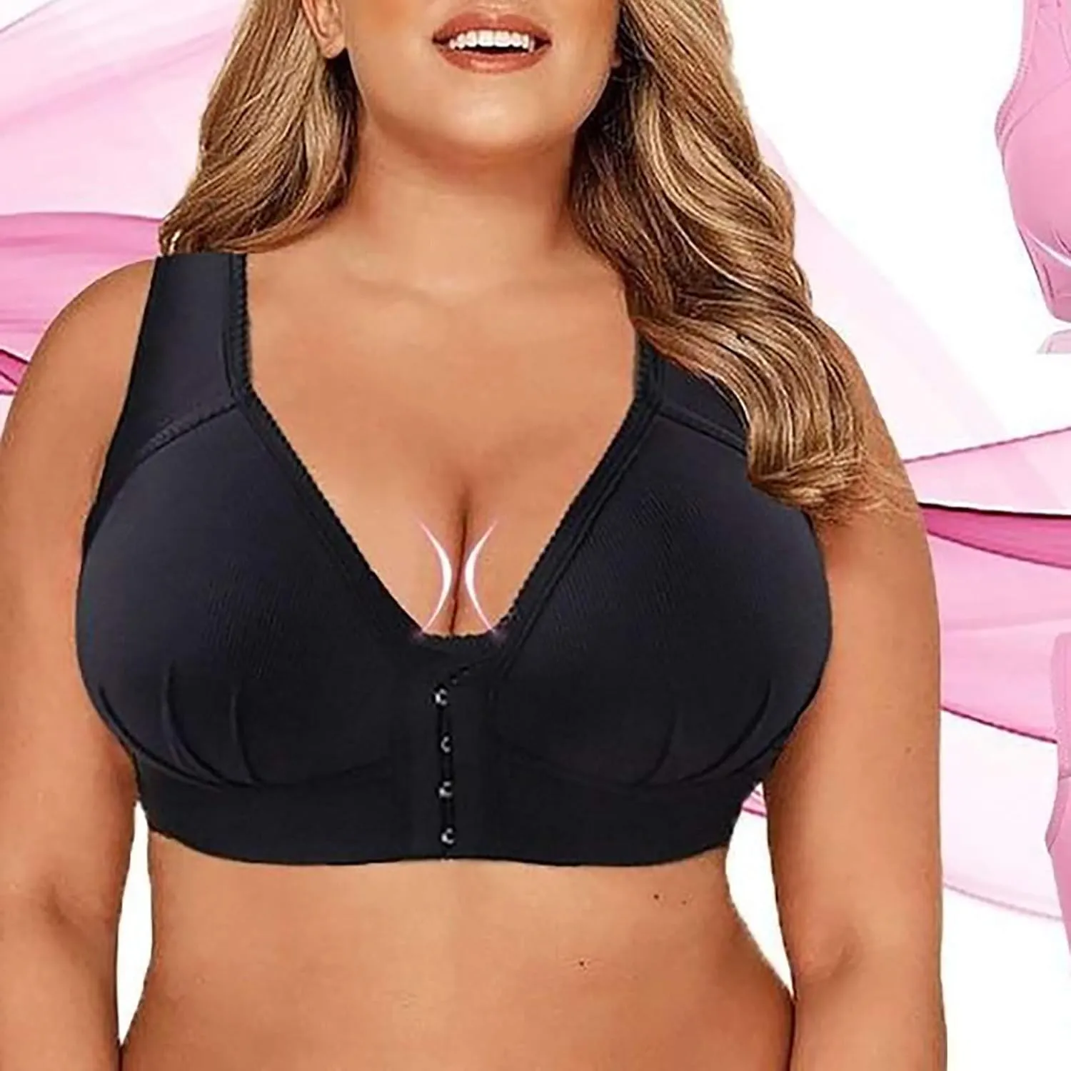 Push up Bra for Women Plus Size Bras Full Coverage Front Closure