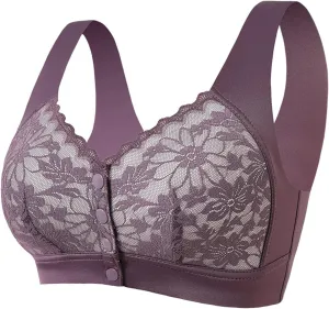 Push Up Bras for Women Sexy Lace Embroidery Brassiere 2025 Seamless Wireless Front Closure Everyday Sleeping Bras