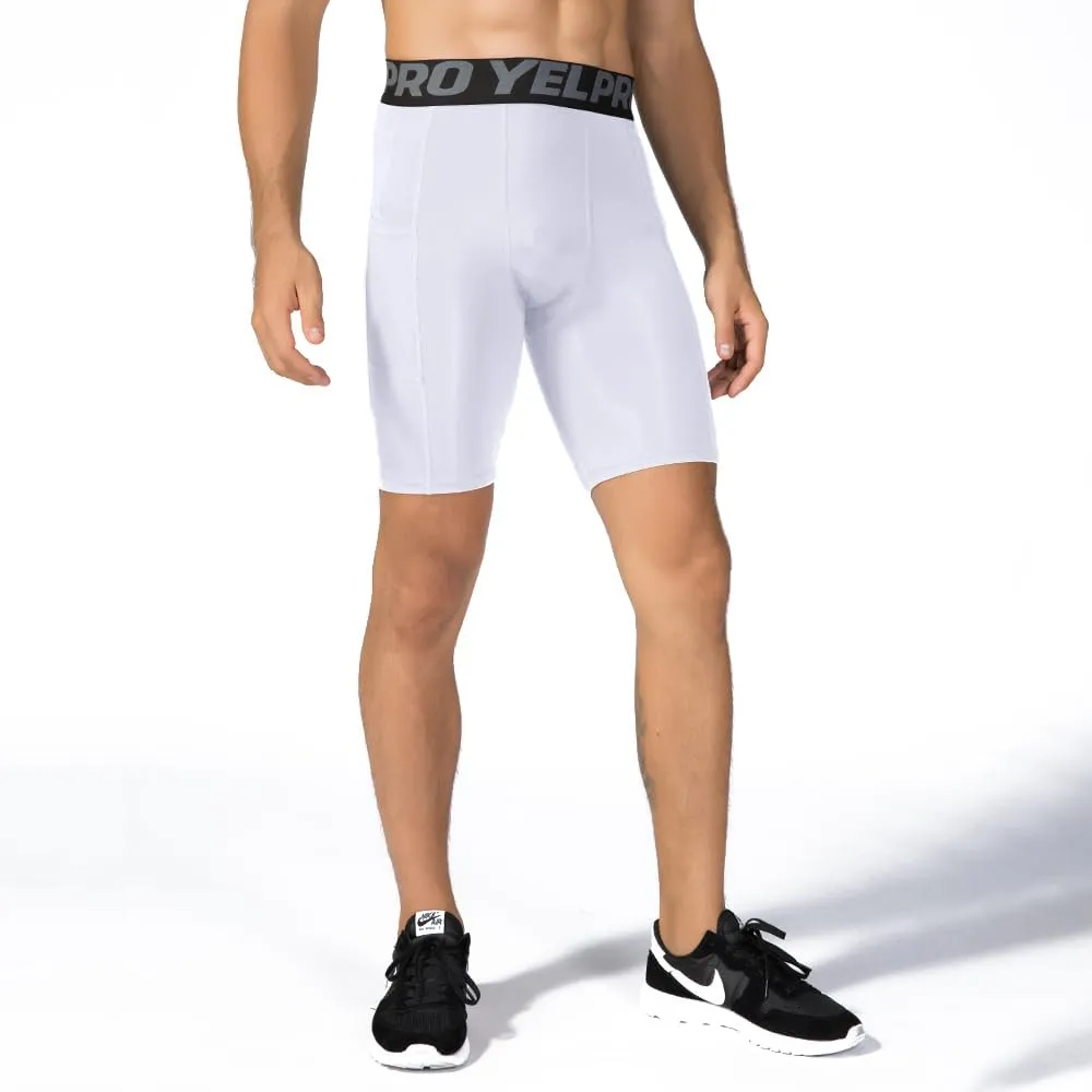 Queerier Mens Compression Shorts 1/3/4 Pack, Spandex Running Sports Workout Base Layer Underwear Athletic Shorts