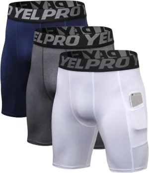 Queerier Mens Compression Shorts 1/3/4 Pack, Spandex Running Sports Workout Base Layer Underwear Athletic Shorts