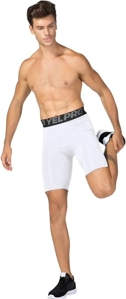 Queerier Mens Compression Shorts 1/3/4 Pack, Spandex Running Sports Workout Base Layer Underwear Athletic Shorts