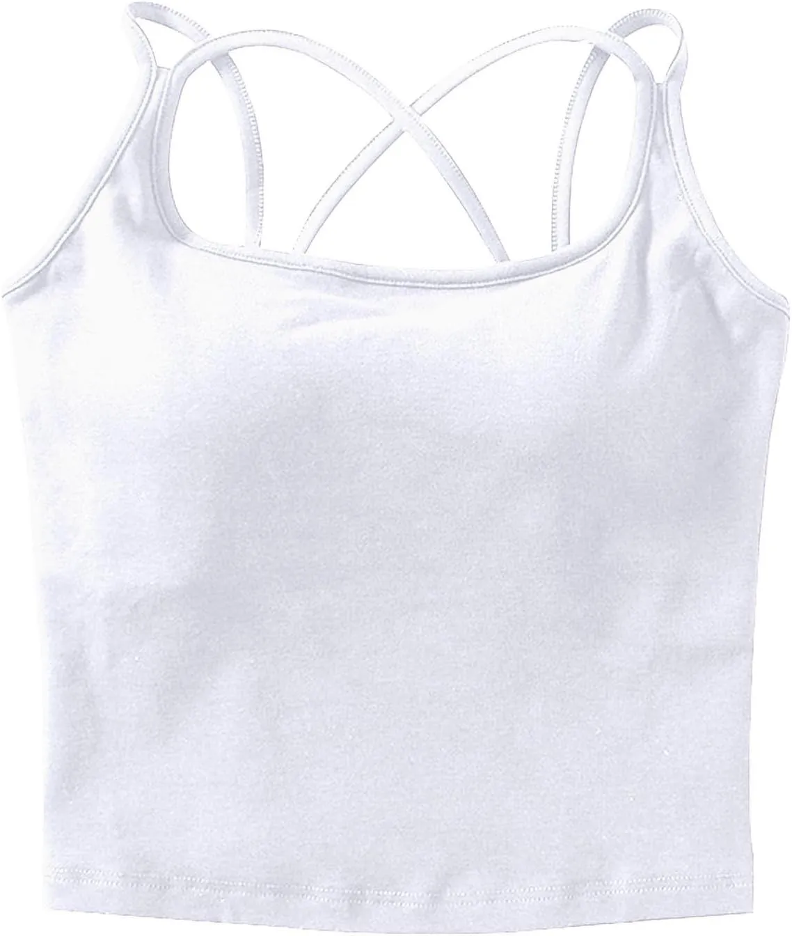 Racerback Tank Top for Women Shelf Bra Yoga Tops Summer Cami Shirt Basic Athletic Camisole with Built in Bras