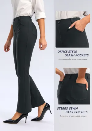 Rammus Womens Dress Pants with Pockets Stretchy Business Casual Work Pants Bootcut Slacks for Office