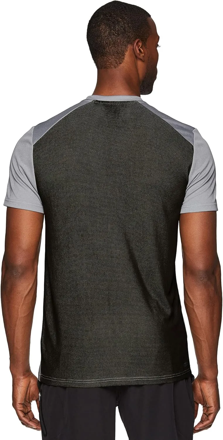 RBX Active Men's Athletic Performance Gym Workout Ventilated Mesh Short Sleeve Crewneck T-Shirt