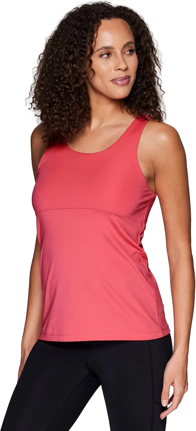 RBX Active Women's Bra Top Ventilated Gym Yoga Running Tank Top with Shelf Bra