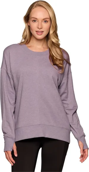 RBX Active Women's Yoga Top Lightweight French Terry Sweatshirt with Thumbholes, Dolman Sweater for Women