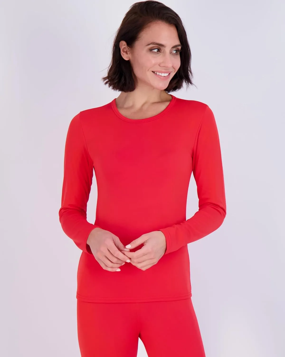 Real Essentials 4 Piece: Womens Thermal Underwear Set - Thermal Underwear for Women Fleece Lined Top & Bottom Long Johns