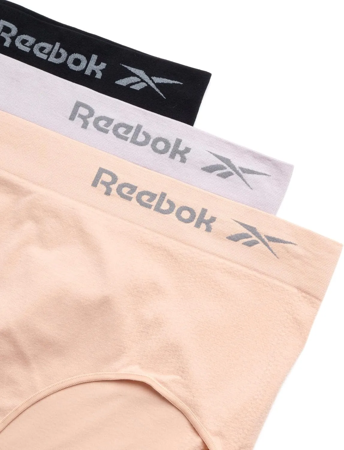 Reebok Women's Briefs - 3 Pack Performance High Waisted Seamless Underwear for Women (Sizes: S-XL, Extended Plus Size: 1X-3X)