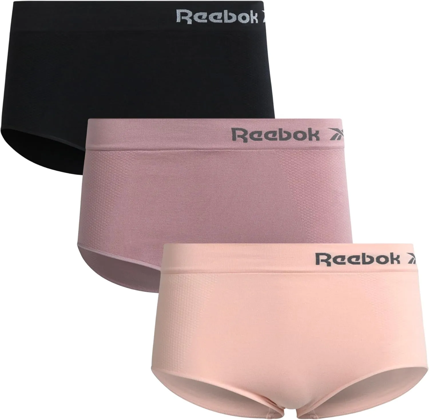 Reebok Women's Briefs - 3 Pack Performance High Waisted Seamless Underwear for Women (Sizes: S-XL, Extended Plus Size: 1X-3X)