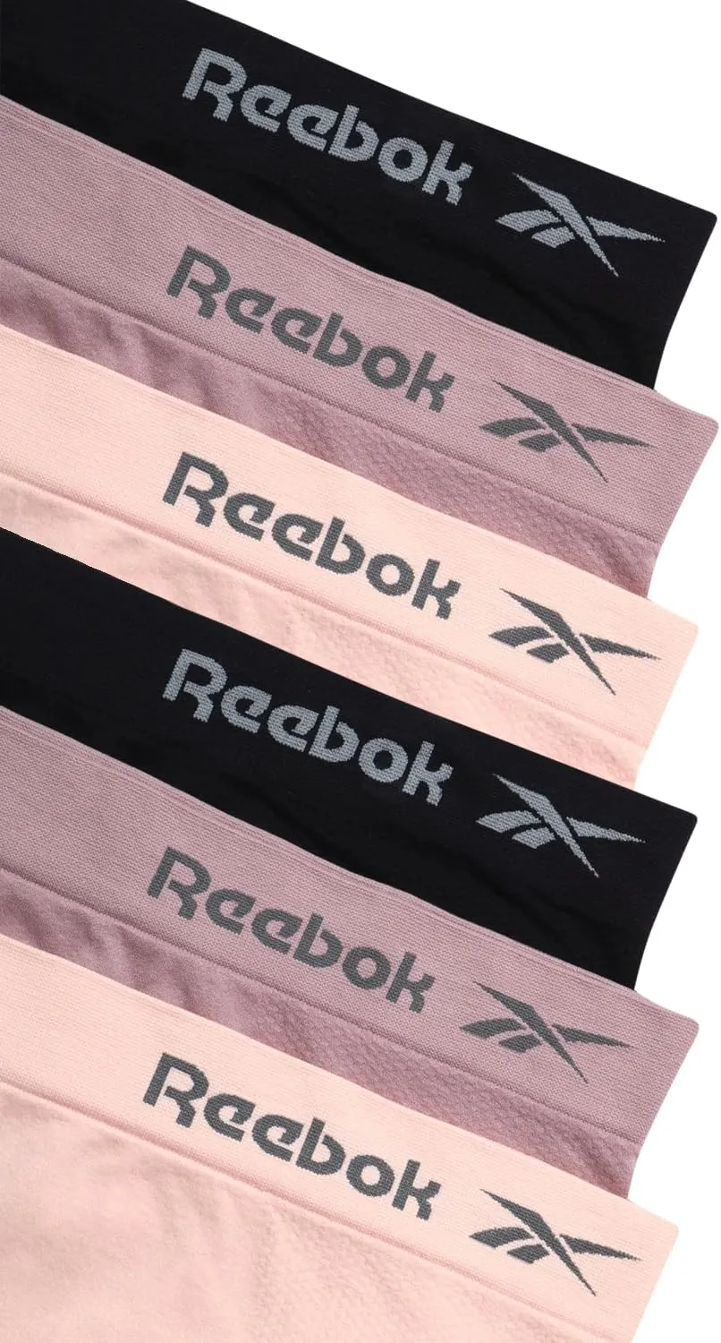 Reebok Womens Briefs - 6 Pack Performance High Waisted Seamless Underwear for Women (Sizes: S-XL, Extended Plus Size: 1X-3X)
