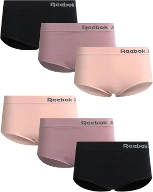 Reebok Womens Briefs - 6 Pack Performance High Waisted Seamless Underwear for Women (Sizes: S-XL, Extended Plus Size: 1X-3X)