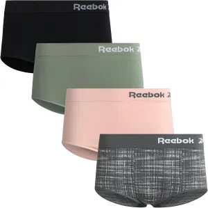 Reebok Womens Briefs Underwear - 4 Pack Seamless Stretch Performance High Cut or Boyshorts Panties for Women (Sizes: S-XL)