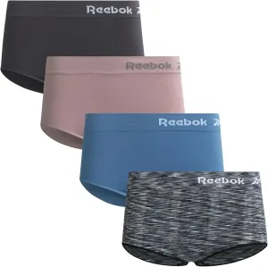 Reebok Womens Briefs Underwear - 4 Pack Seamless Stretch Performance High Cut or Boyshorts Panties for Women (Sizes: S-XL)